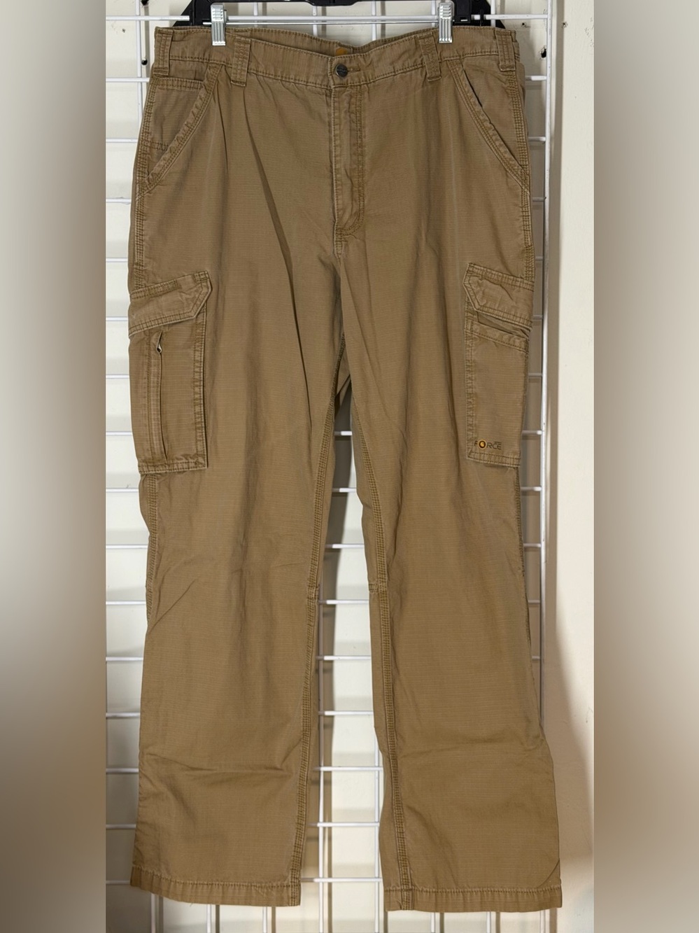 Carhartt Force Cotton Relaxed Fit Cargo Pants Mens 38 X 34 Khaki Tan